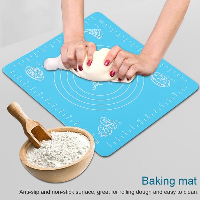 Tapis de cuisson en silicone antidérapant NOn collant Tapis à rouler la pâte pour doublure de moule à pâtisserie blue