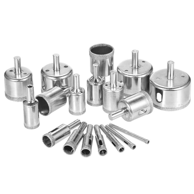 18 stuks Diamant Boor Bits voor Keramiek, Diamant Gatenzaag Boor Bit Set Kit 0.2in~2in