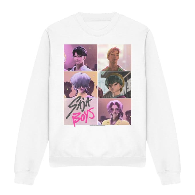 K-Pop Demon Hunters Unisex Volwassenen Saja Boys Ruit Sweatshirt (Wit)
