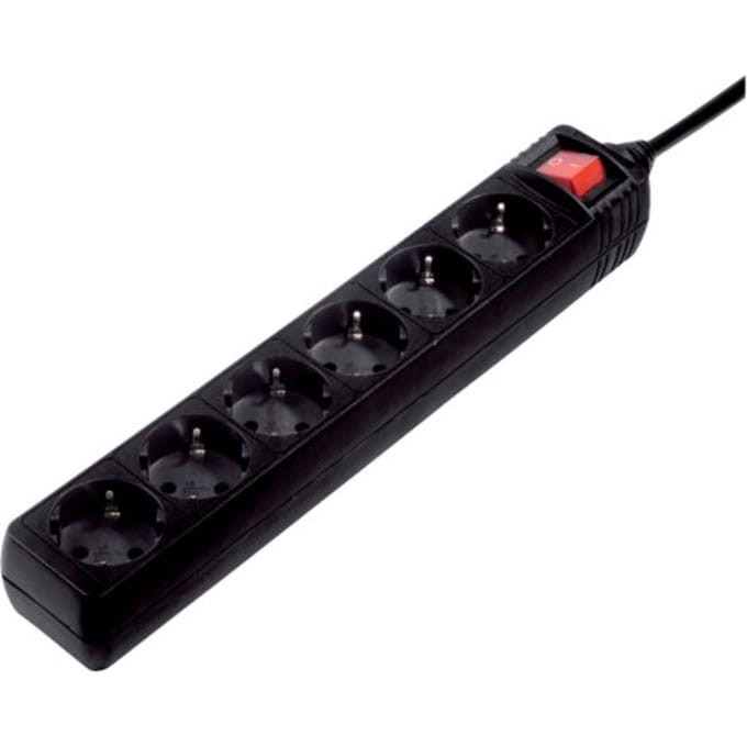 Hama Stekkerdoos met schakelaar - 6-voudig - 5m kabel - Zwart