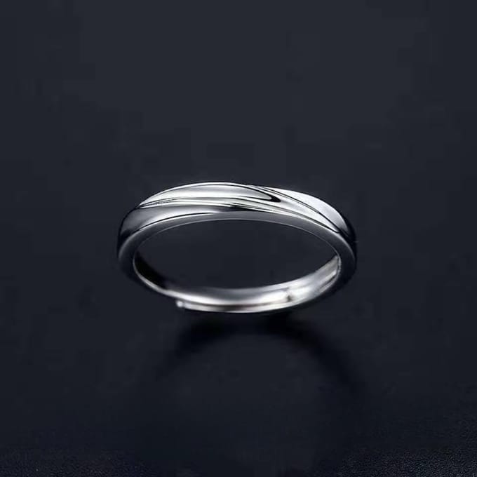 Bague pour Hommes Bague Unique Ouverture Simple Personnalité Bague Étudiante Opening adjustable gray