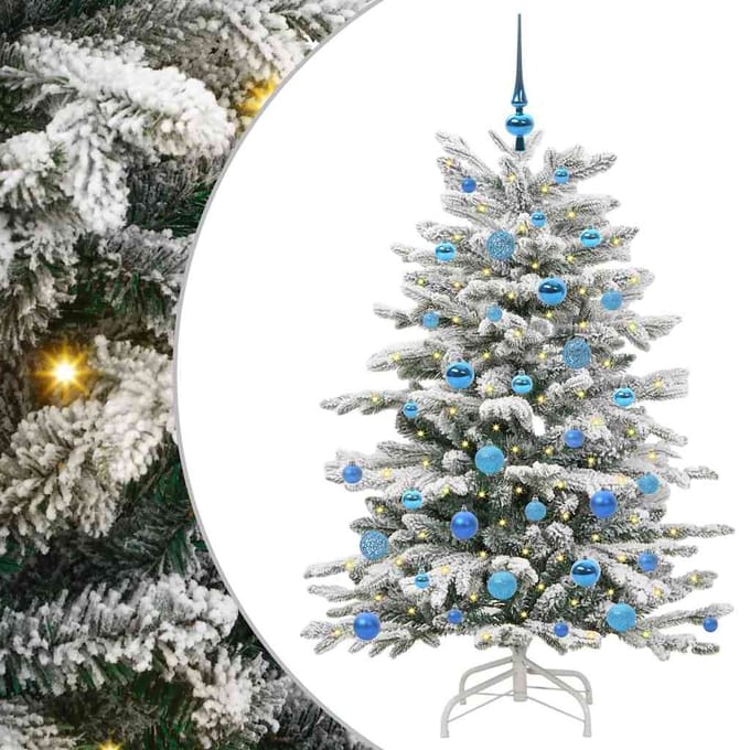 vidaXL - Kunstmatige - Hinged - Kerstboom - Wit - 150 - cm - PE - en - PVC