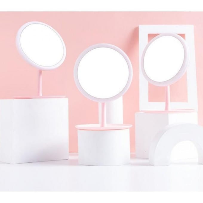 Eenvoudige Staande Spiegel Make Up  – Roze