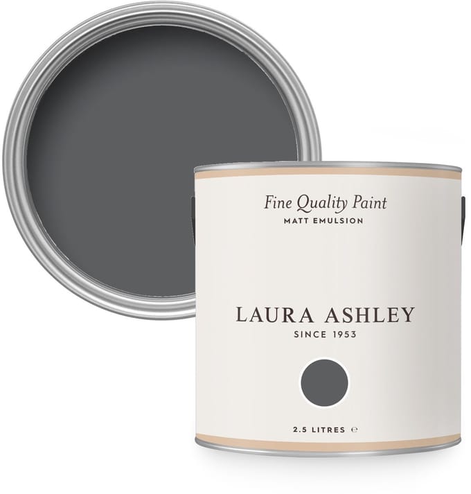 Laura Ashley Muurverf Mat 2.5L Charcoal Zwart