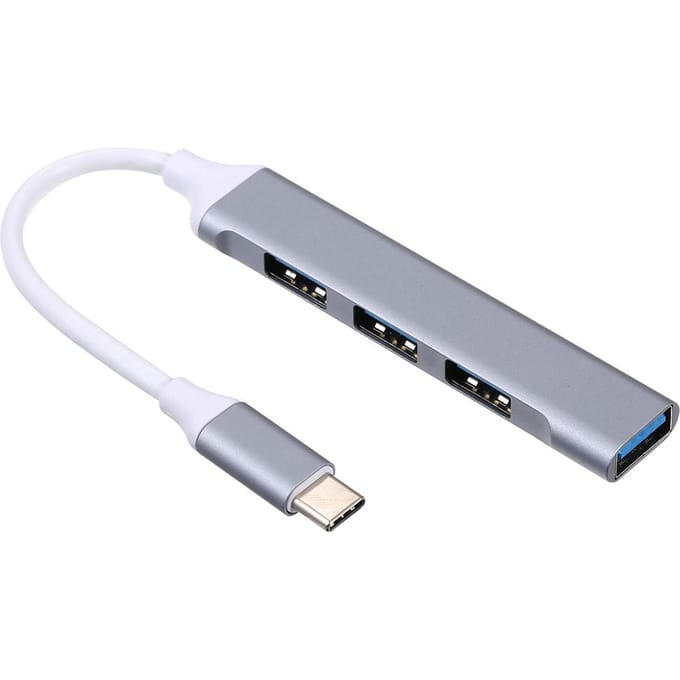 Type-C Hub Type-C Mannelijk naar USB Vrouwelijk Adapter 4-in-1 Aluminiumlegering Hub met USB2.0/USB3.0 Poorten Type-C interface