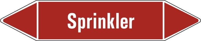 Sprinkler leidingmarkering op vel 75 x 17 mm - 8 per vel