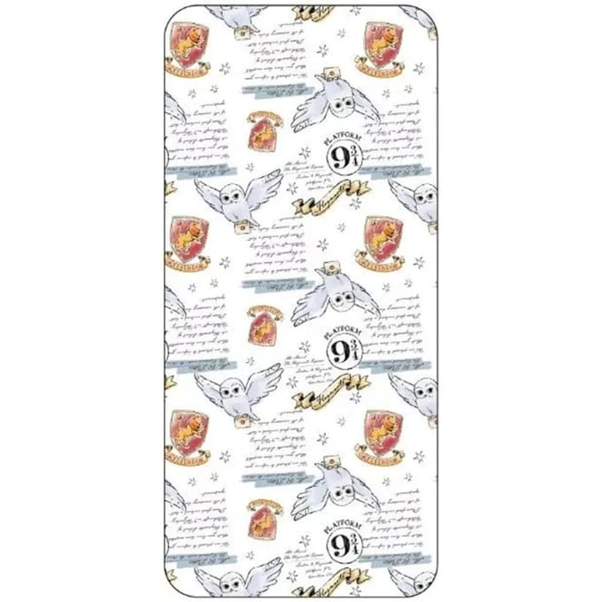 Harry potter Hoeslaken Hedwig eenpersoons 90 x 200 cm - Wit