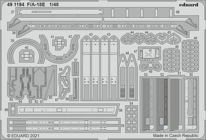 Eduard Modelbouwdecoratie - 491194 Accessoires for F/A-18E for MENG Photo-etch