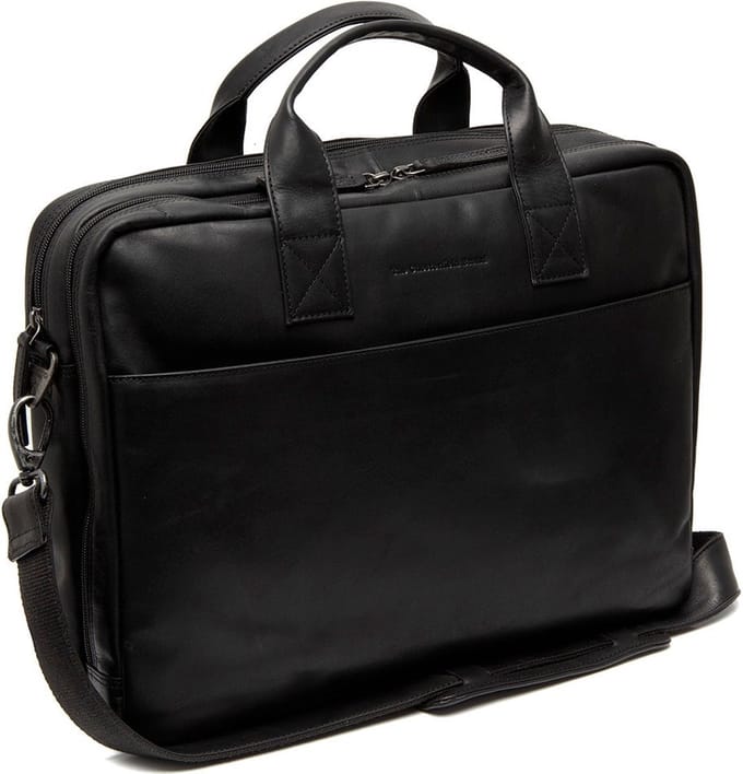 The Chesterfield Brand Frazer Waxed Pull Up Laptoptas - 15 inch - Zwart