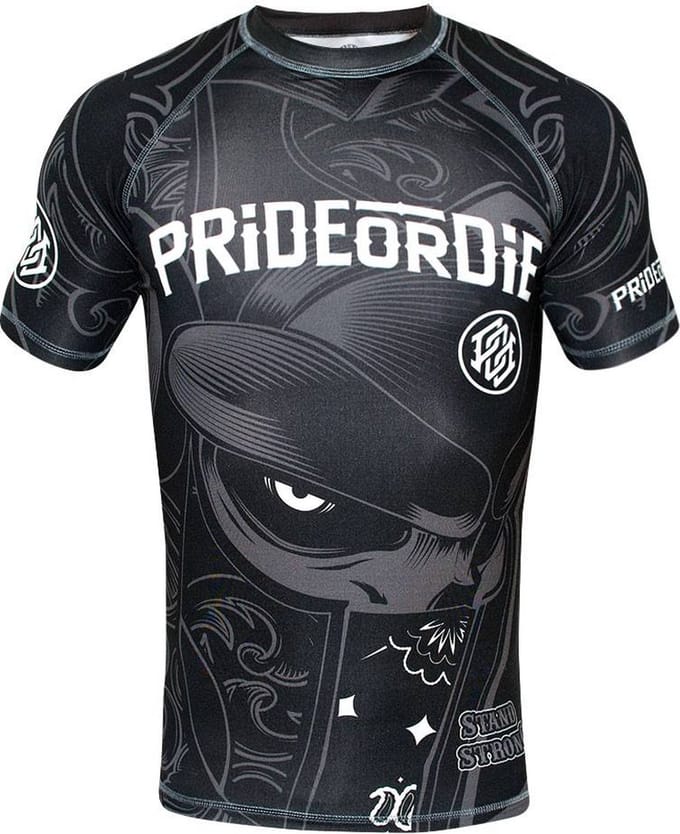 PRiDE or DiE STAND STRONG Rash Guard S/S Compression Shirt