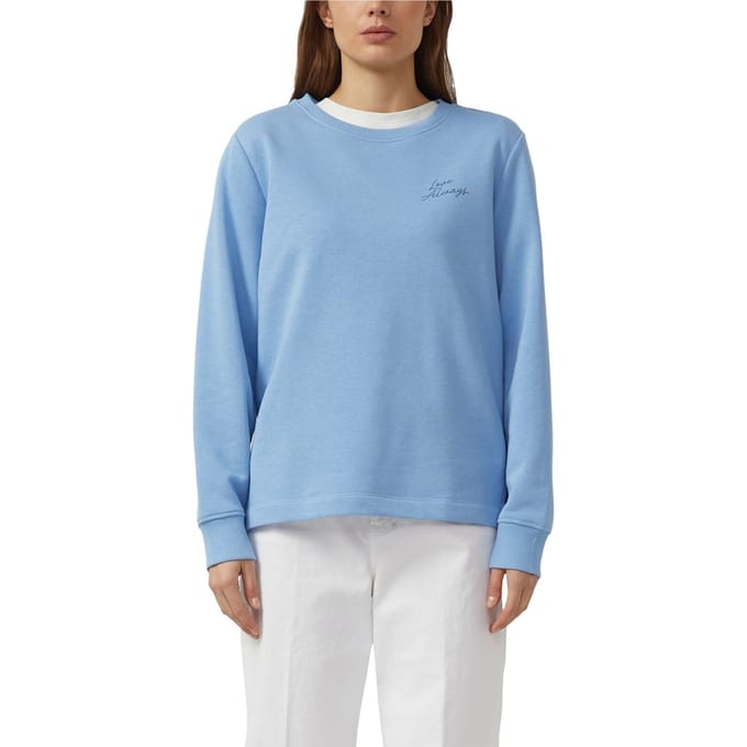 Sweatshirt met print op de rug en langere achterkant dames s.Oliver