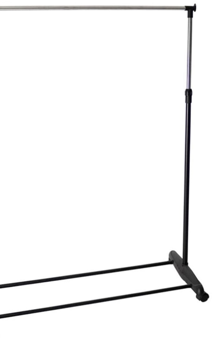 Gerimport Kledingrek - enkele stang - mobiel verrijdbaar - 90 x 160 cm