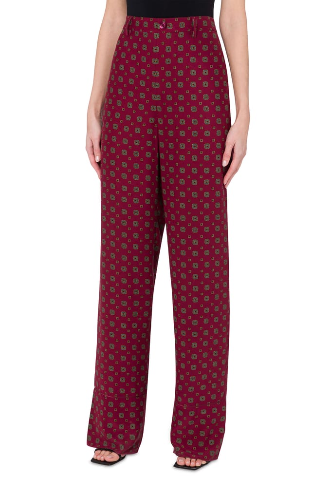 Moschino Tie Print Satin Trousers Red Taglia: 42 | Pantaloni da completo Outlet | Donna | Rosso