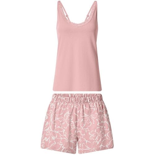 ESMARA Dames shortama met kant (Roze, XS (32/34))