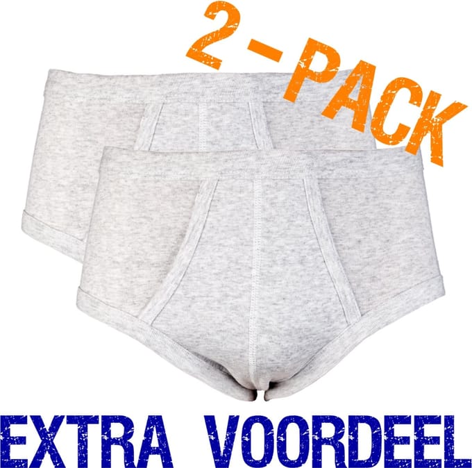 Beeren heren slip - maat XXL - 2-pack - grijs melee