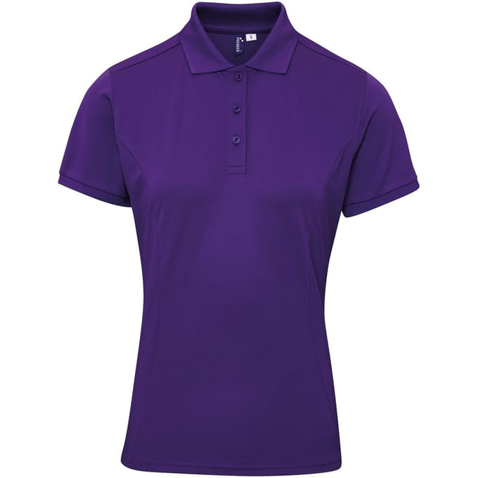 Premier Dames/dames Coolchecker Plus Piqu Polo met CoolPlus (Paars)