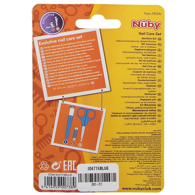 Nûby - Manicureset voor baby's - Nagelverzorgingsset - Blauw - 0m+