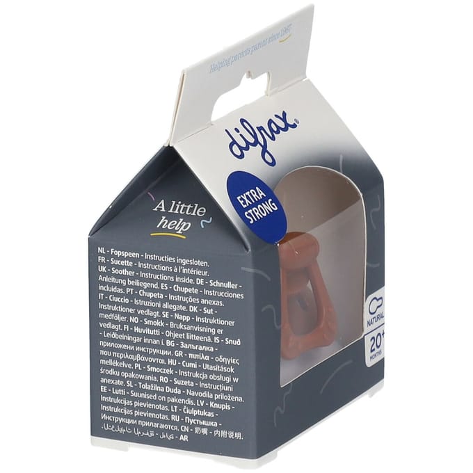 Difrax Fopspeen - Natural - 20+ maanden - Siliconen - Cinnamon - 1 stuk