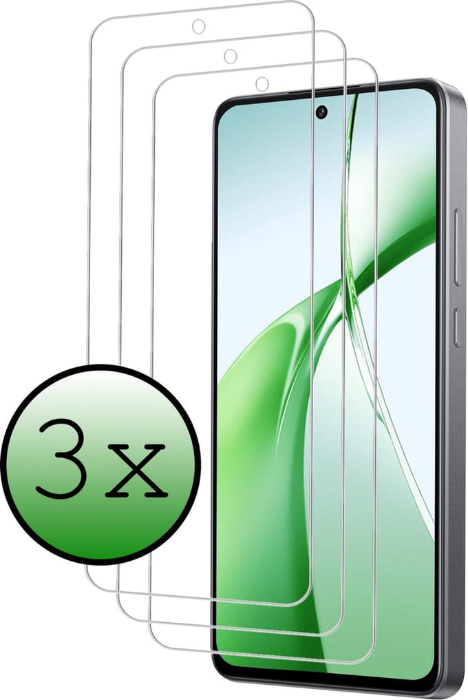 Screenprotector - 3 Stuks Geschikt voor OnePlus Nord CE4 - Extra Sterk - Beschermglas - Gehard Glas - Tempered Glass - Screen Protector