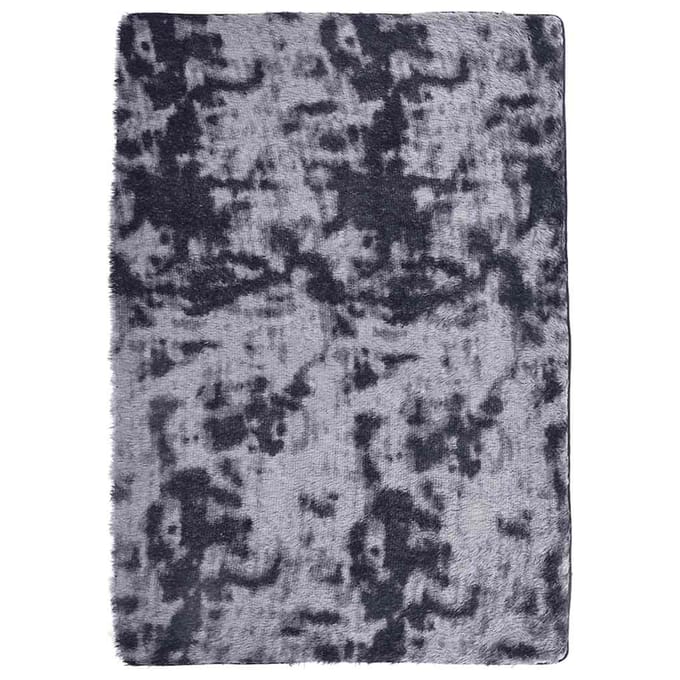 vidaXL - Hoogpolig - vloerkleed - NAVARRA - 160x230 - cm - polyester - donkergrijs