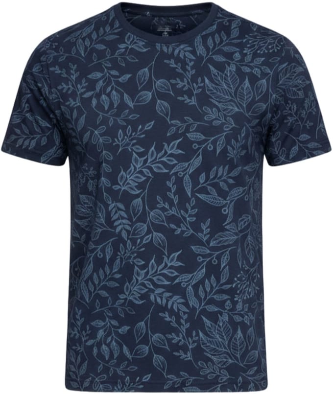 OMBRE T-shirt - Regular Fit - Korte Mouw - Geen Sluiting Marine L