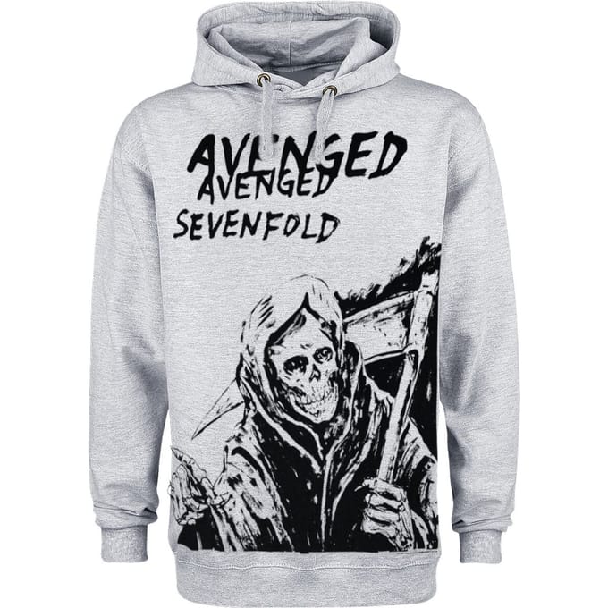 Avenged Sevenfold Trui met capuchon - Scheleton - S tot M - voor Mannen - grijs gemêleerd