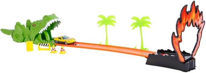 Roadblasters Afschiet Racebaan met 3 Die-Cast Auto's Speelset