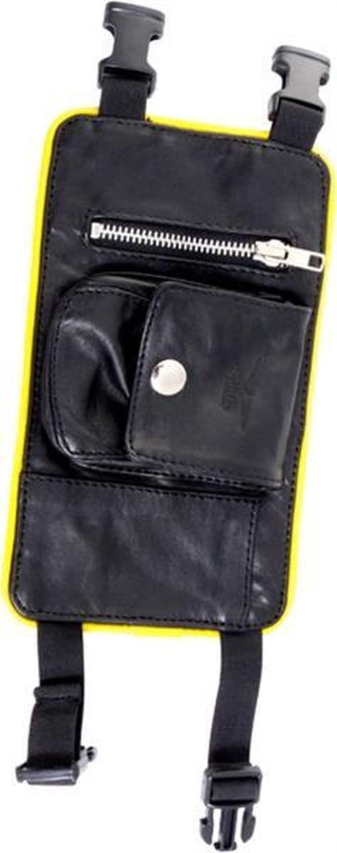 Mister b leather party wallet yellow piping