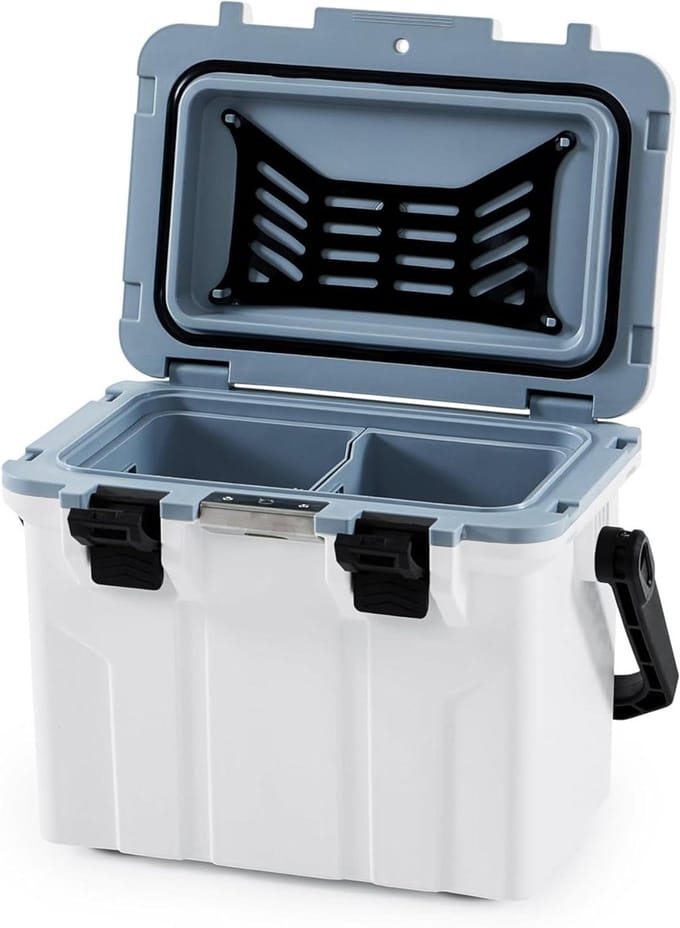 Harde Koelbox - IJskist Draagbaar - Langdurig Buitengebruik - Heavy Duty Constructie - 16 QT - Wit