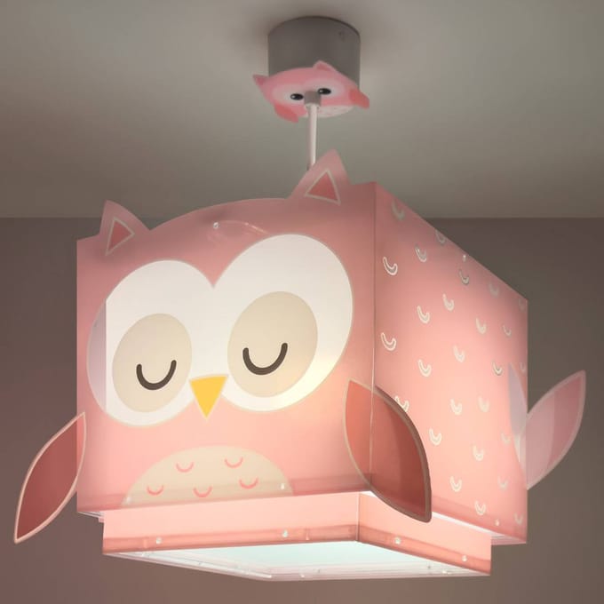 Dalber hanglamp LITTLE OWL, roze, E27