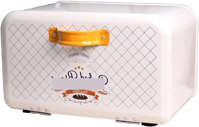 Broodtrommel Metaal - Voedsel Opslag - Brood Vers Houden - Ruim Ontwerp - 35.5cm Breed - Wit