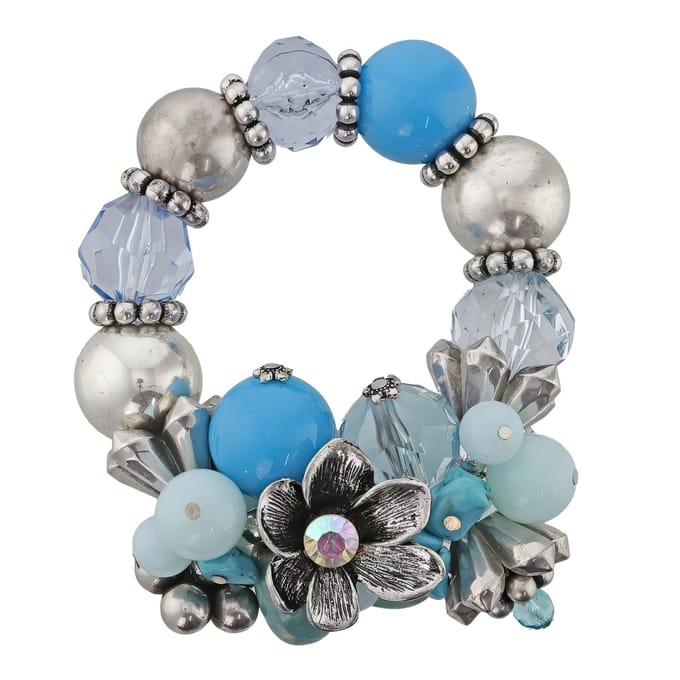 Behave - Armband - Elastisch Statement Kralenarmband- Blauw