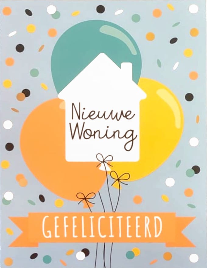 Wenskaart XL - Nieuwe Woning - Met Envelop - Per Stuk