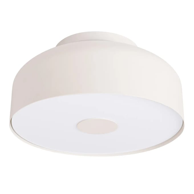Plafondlamp OMIQ rond met melkwitte diffuser - Sollux Lighting - IP20 - Beige staal/pvc behuizing - 30 x 30 x 15 cm - 4 x E27 LED, exclusief lichtbron - 4 x 15 W - Moderne plafondlamp voor woonkamer, slaapkamer en eetkamer