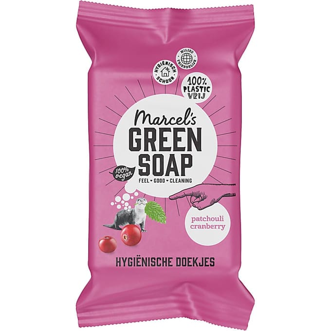 Marcel's Green Soap Schoonmaakdoekjes Patchouli & Cranberry 60 stuks