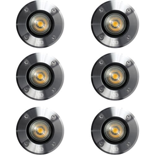 KS Verlichting Grondspot LED Ø11 Rond RVS Set (6-stuks)