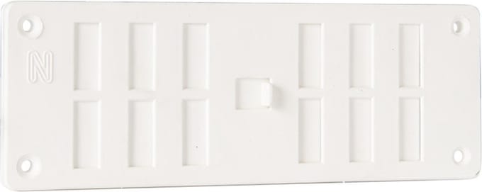 Nedco BV Afsluitbaar ventilatierooster 165x60mm met gaas PS, kunststof wit