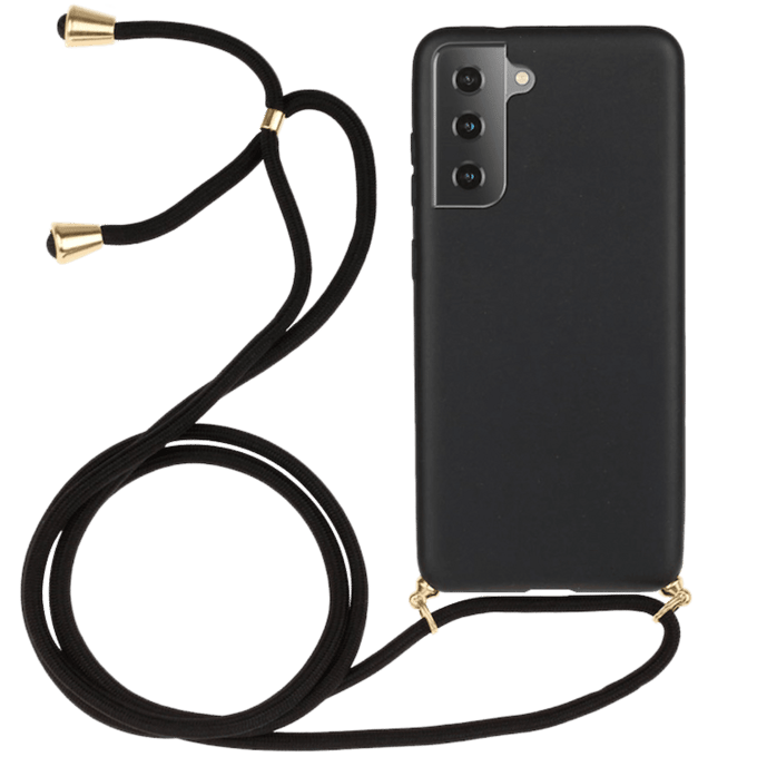 Mocaa Samsung Galaxy S21 Plus Telefoonhoesje met Koord Zwart