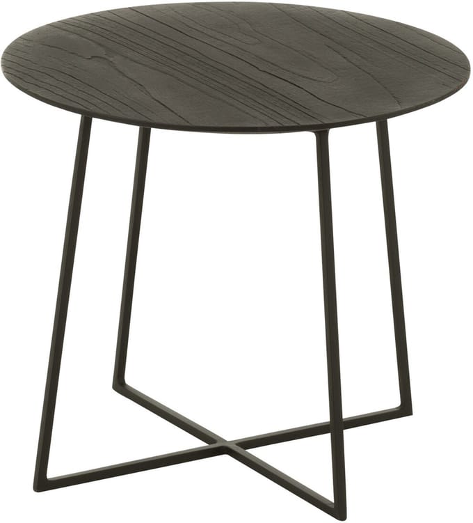 J-Line salontafel Rond - hout/metaal - zwart