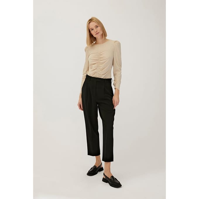 ZENGGI Gathered Top Chalk Größe: M | Blusen Outlet | Damen