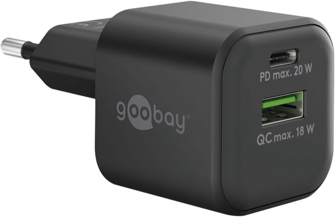 USB Oplader - 20W - USB-A en USB-C - PD - GaN - Pro - Zwart