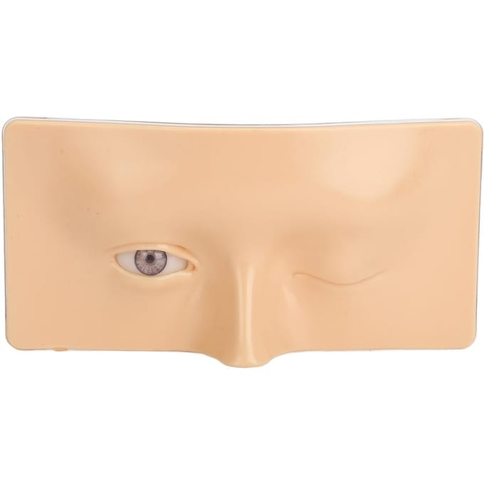 Planche d'entraînement maquillage des yeux Yeux ouverts fermés Réutilisable Silicone Mannequin Visage Planche avec Support Blanc beige
