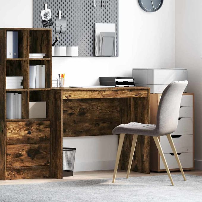 vidaXL - Bureau - Rook - Eiken - 90 - x - 50 - x - 76 - cm