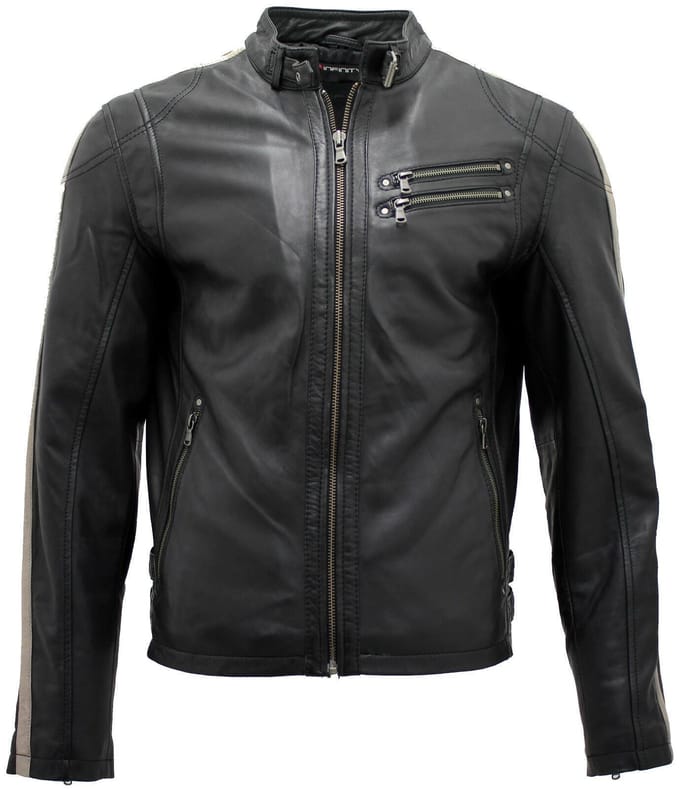 Racer nappa leren bikerjack