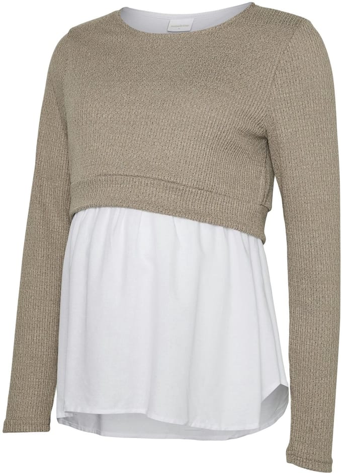 MAMALICIOUS - MLMELONI JUNE LS MIX TOP 2F - Dames - Blouses