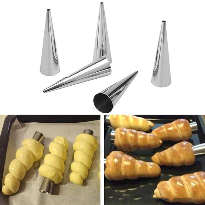 Lot de 16 moules à crème en acier inoxydable pour pâtisserie white