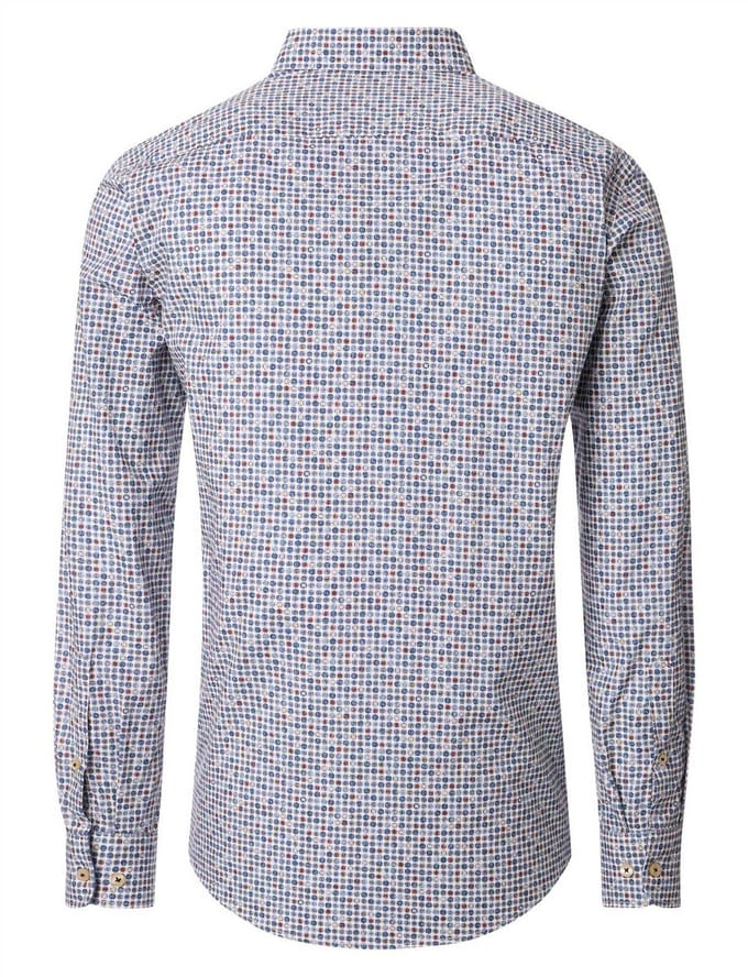 modieus blauw geprint Casa Moda casual fit overhemd