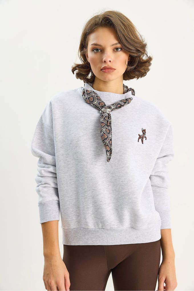 Geborduurd Crew Neck Sweatshirt