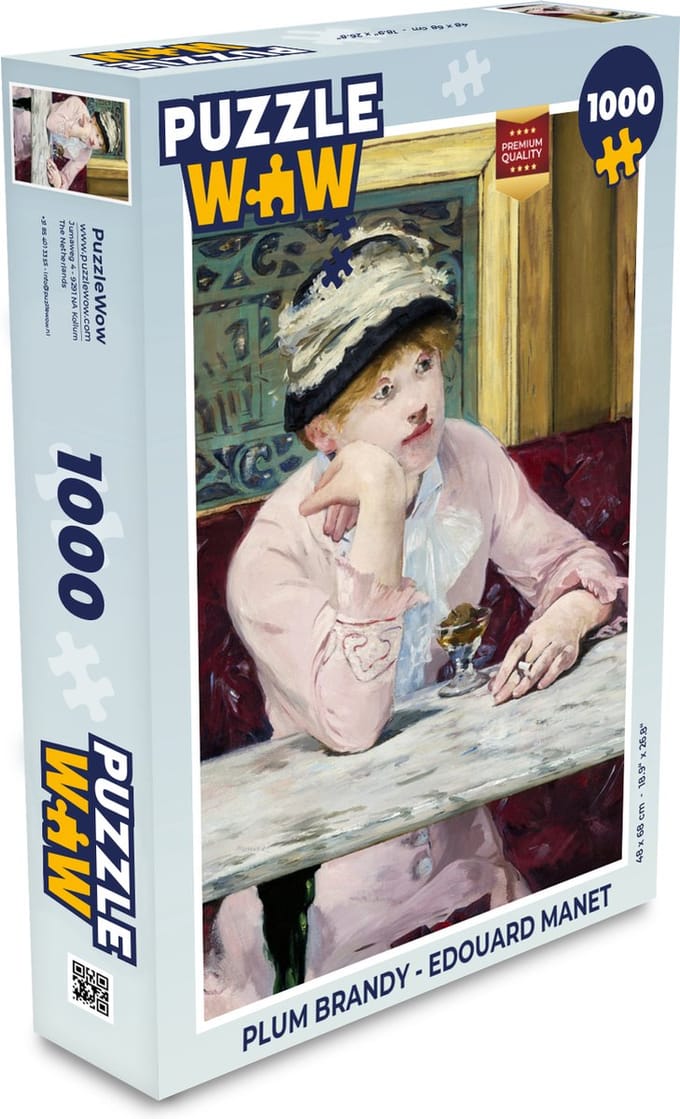 Puzzel Plum Brandy - Edouard Manet - Legpuzzel - Puzzel 1000 stukjes volwassenen