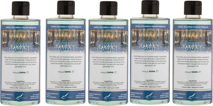 Douchegel Hammam Herbal 500 ml - met klepdop - set van 5 stuks - Showergel